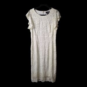 Liz Claiborne White Lace Midi Dress
